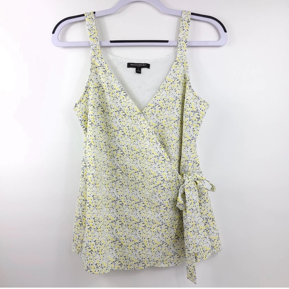 Banana Republic Yellow Wrap Summer Tank Top Blouse  S